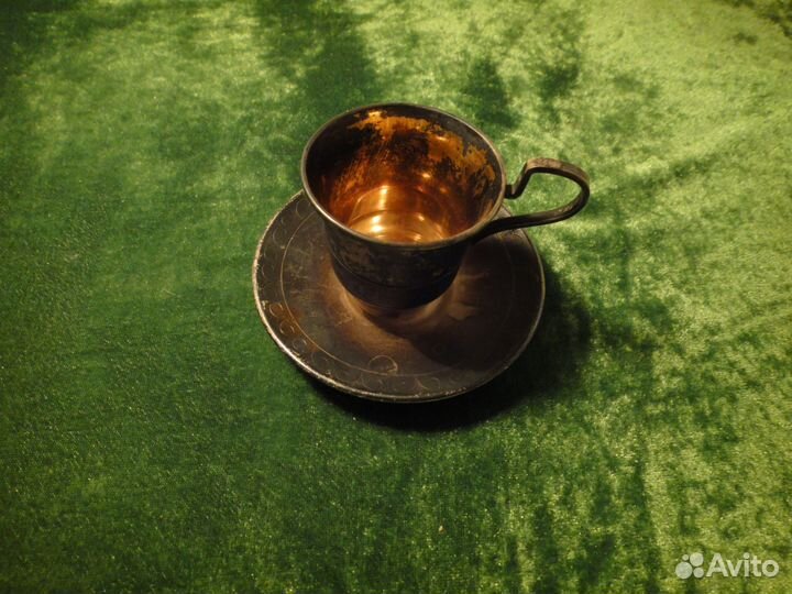 Старинная Кофейная Пара Мельхиоровая СССР