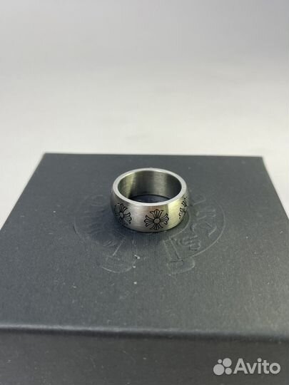 Кольцо Chrome Hearts Etched Plus Band Серебристое