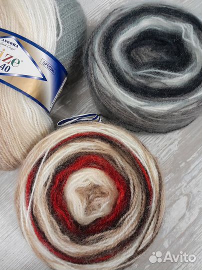 Пряжа Ангора реал 40 300гр, остатки новые
