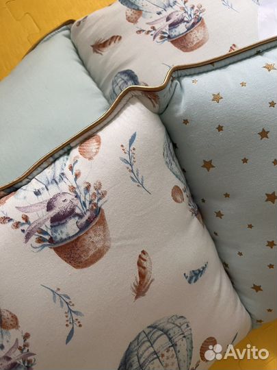 Бортики в кроватку 12 шт новые + кармашек