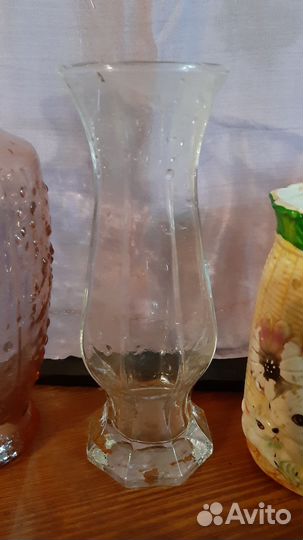 Вазы из цветного стекла СССР