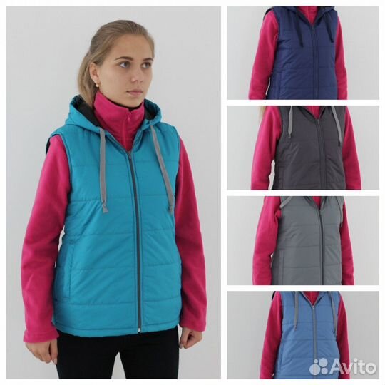 Жилет женский на синтепоне подкладка флис р.44-46