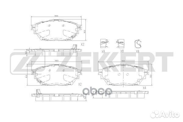 Колодки торм. диск. передн./задн. Mitsubishi Ca
