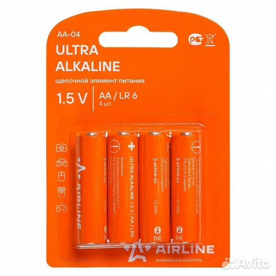 Батарейки lr6/aa щелочные 4 шт. блистер (aa-04)
