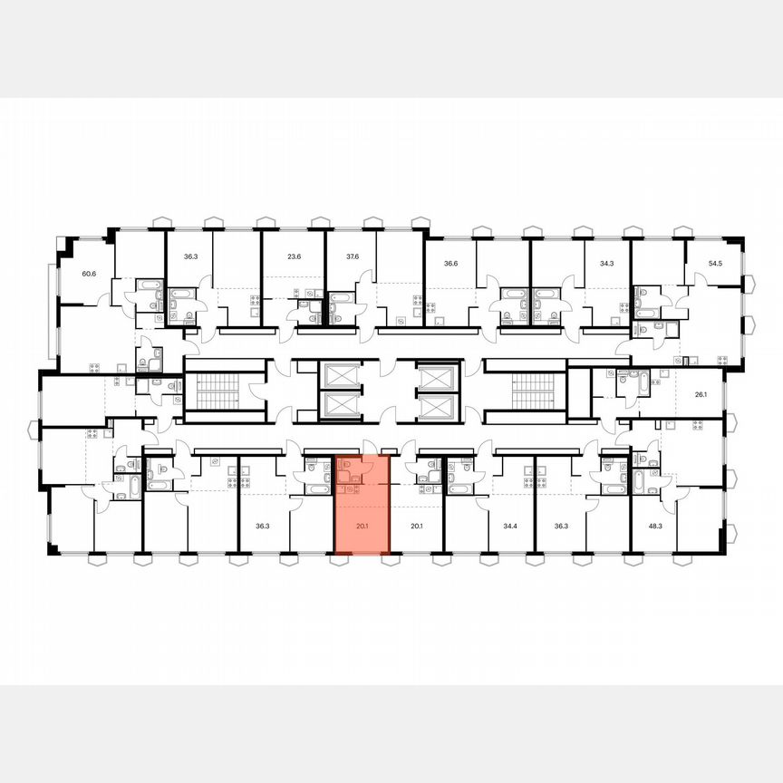 Квартира-студия, 20,1 м², 20/24 эт.