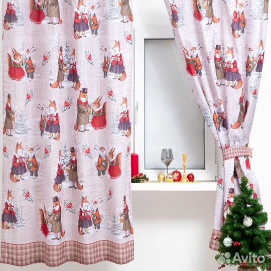 Комплект штор д/кухни с подхватами 'Winter holiday