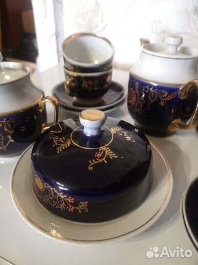 Сервиз чайный СССР Довбыш, кобальт