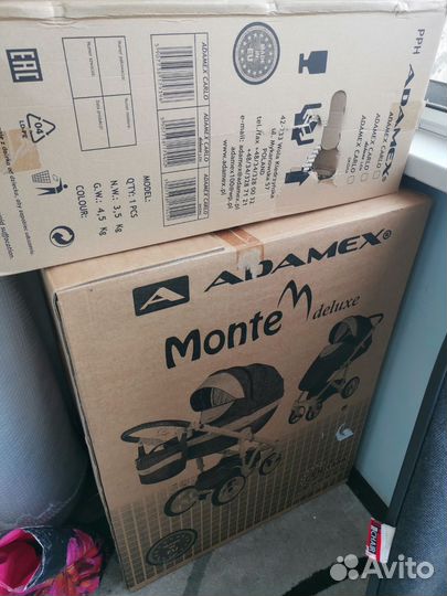 Коляска adamex 3 в 1 monte carbon