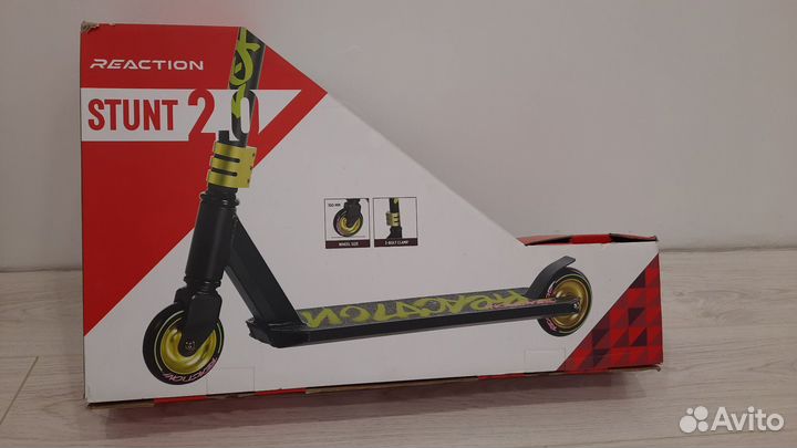 Самокат для фристайла Stunt 2.0 черный/ желтый