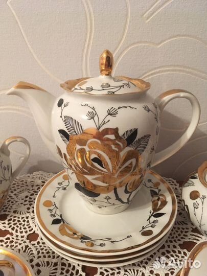 Сервиз кофейный Золотая роза