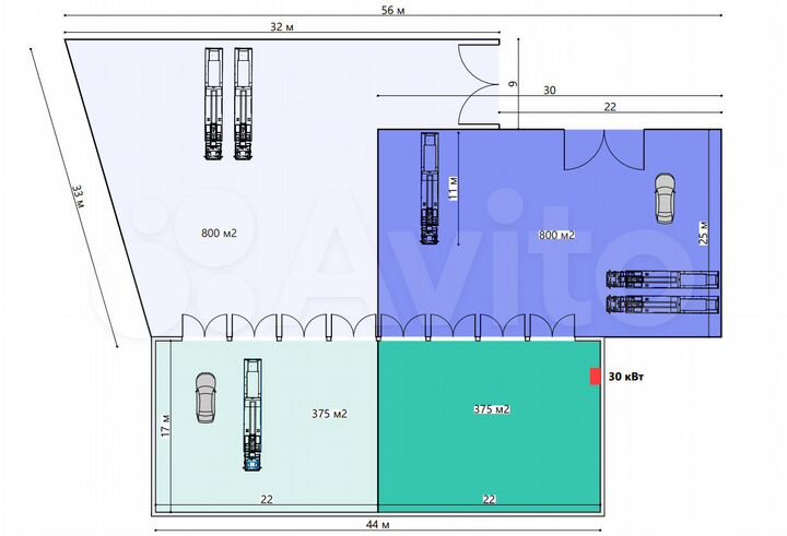 Производство, склад 200 м²