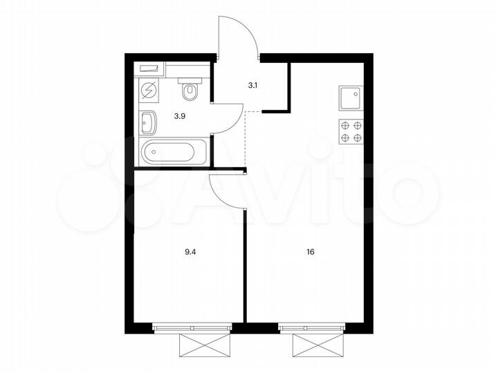 1-к. квартира, 32,4 м², 8/25 эт.