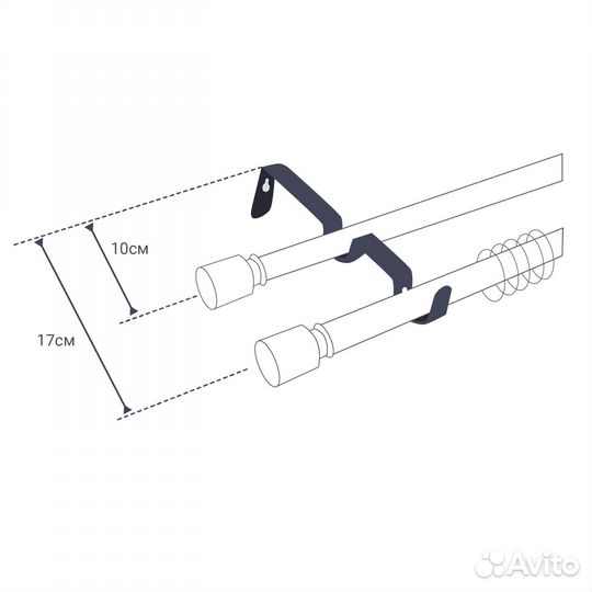 Карниз двухрядный составной по центру из 2-х часте