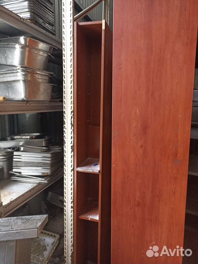 Стеллаж лдсп красное дерево/ оргстекло 5 полок