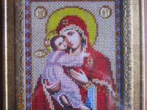 Картина вышитая бисером "Богородица Владимирская"