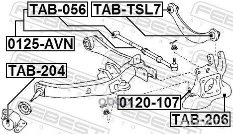 Опора шароавая toyota caldina 02-07 зад.подв