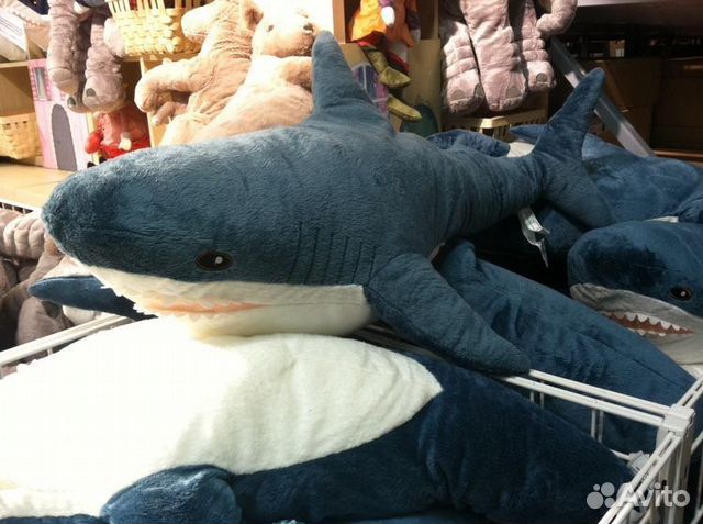 Плюшевая игрушка Акула 100/120 см Икея