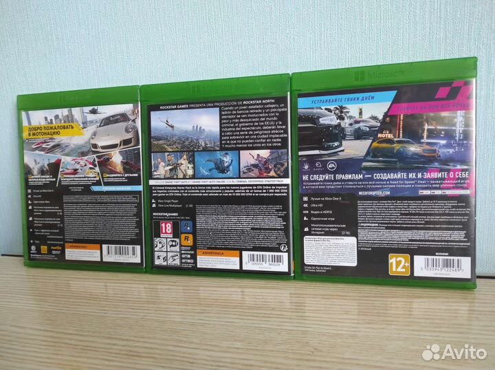 Xbox Игры Gta 5/Nfs Heat/The crew 2