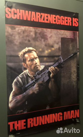 Оригинальный плакат «Бегущий человек» А.Шварценегг