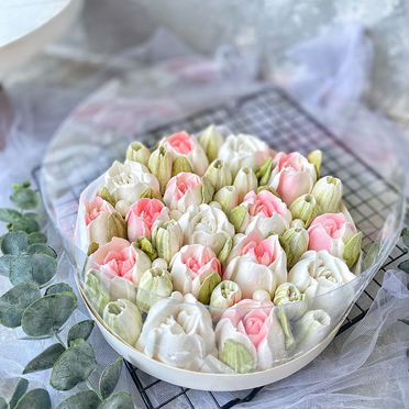 Цветы из зефира. Коробка аква d21 Вкус маракуйя
