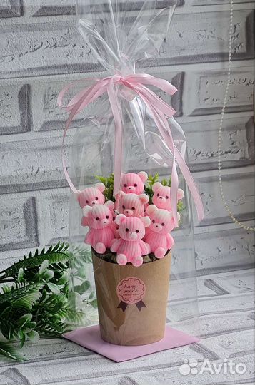 Букет Мишек из мыла /букет