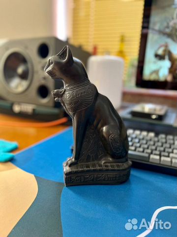 Египетская статуэтка кошка Бастет Мау Алебастр