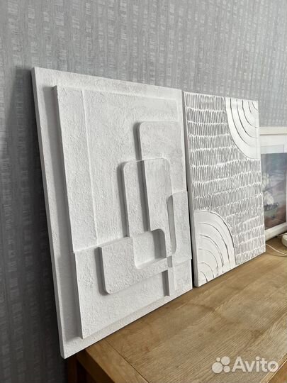 Картина абстракция штукатуркой