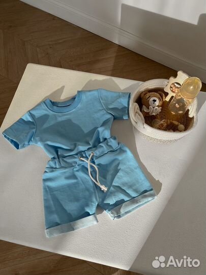 Костюм летний детский с шортами 74 80 86 92