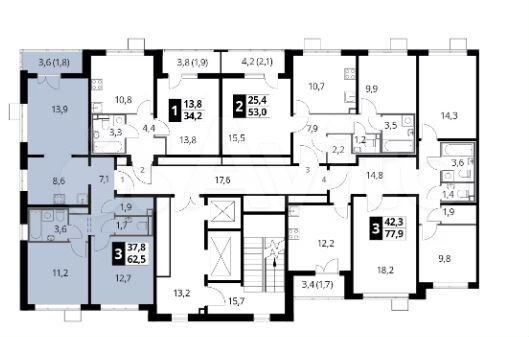 3-к. квартира, 62,5 м², 18/25 эт.