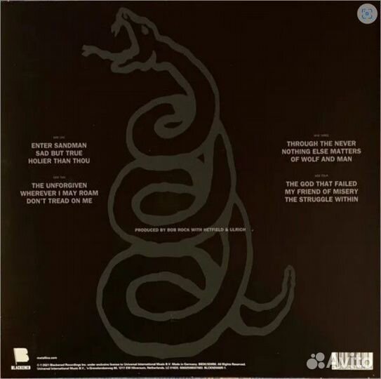Виниловая пластинка metallica Metallica (2LP)