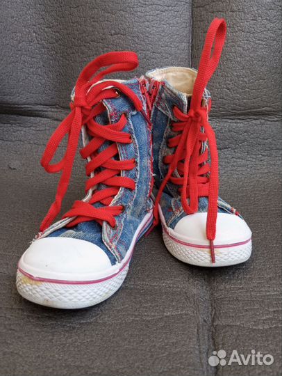Кеды джинсовые высокие для девочки 26 размер