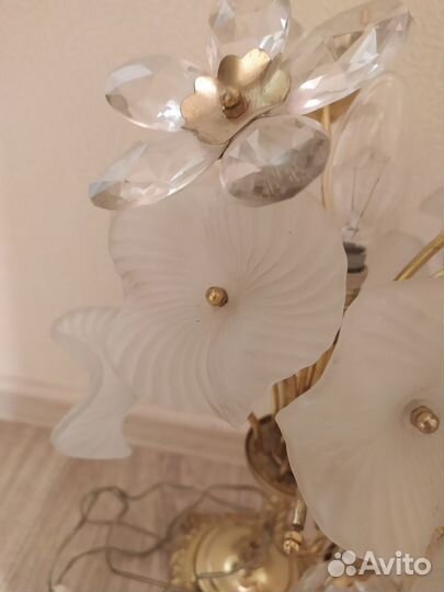 Лампа настольная, прикроватная. Металл и стекло