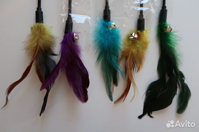 Игрушка удочка дразнилка для кошек котов 5 шт