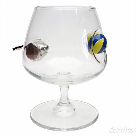 Бокал Снифтер с волейбольным мячом и судейским сви