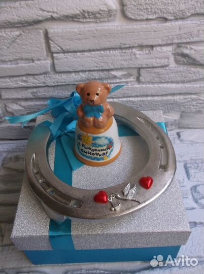 Подкова Подарок на рождение мальчика оберег