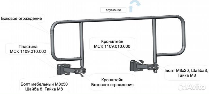 Мск-104 - ограждение на медицинскую кровать