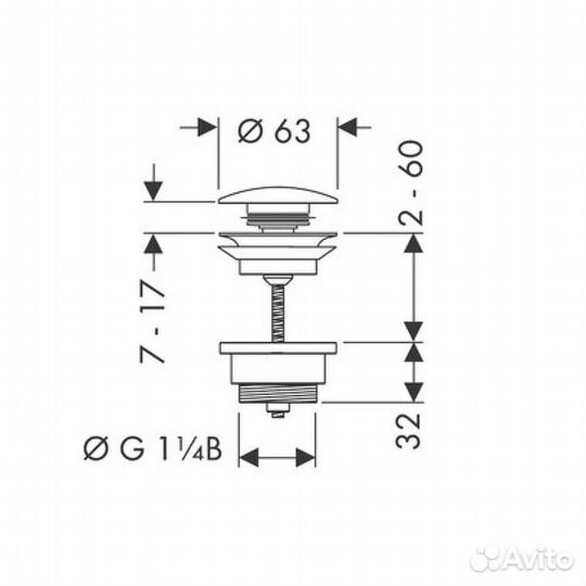 Hansgrohe 50100700 Донный клапан