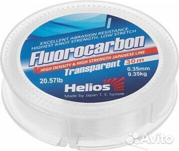 Леска Helios fluorocarbon Transparent 0,35mm/30