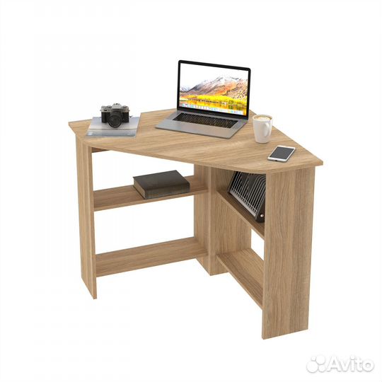 Стол компьютерный угловой белый Пеликан кс-34