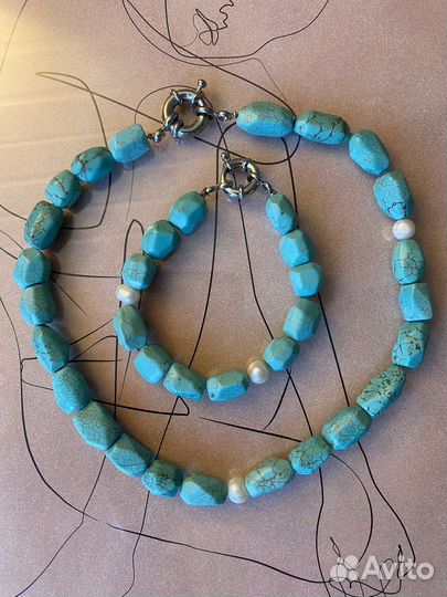 Украшения из натуральной бирюзы