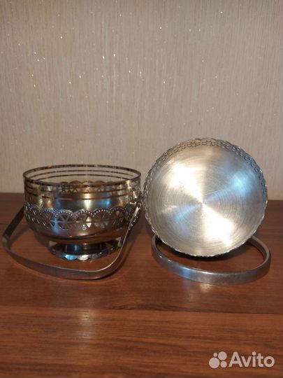 Конфетница мельхиор СССР и розетки СССР