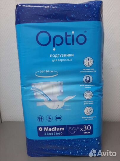 Подгузники для взрослых Optio размер M 30шт