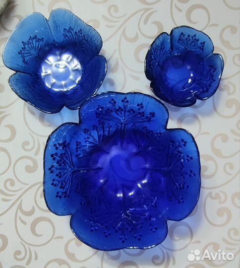 Салатник цветное стекло СССР