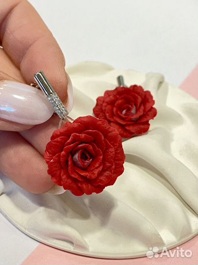 Серьги роза