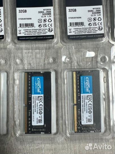 Crucial 64Gb (32+32) DDR4 2666 PC4 sodimm Новая