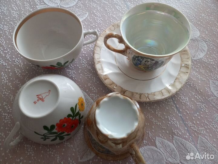 Чашки СССР Дулево фарфор Вербилки бокалы