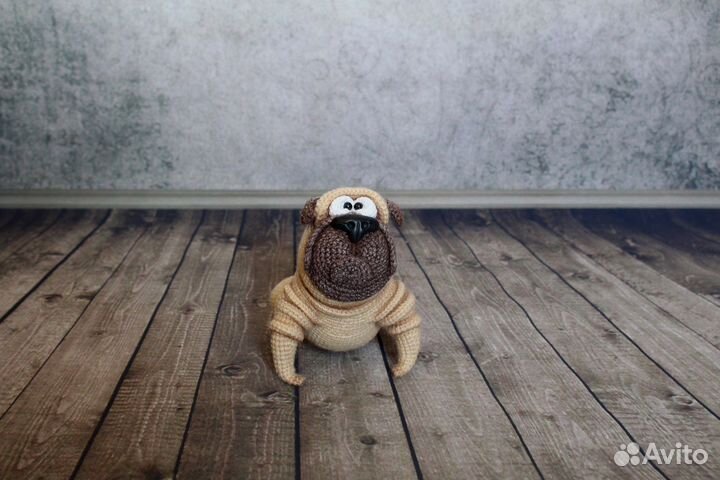 Мопс игрушка. Амигуруми