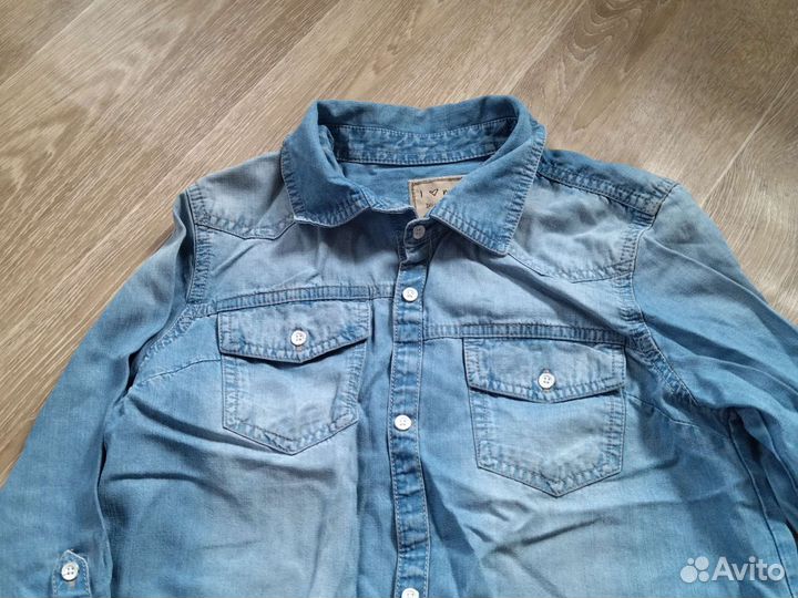 Джинсовая рубашка на девочку 146