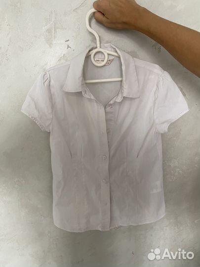 Форма рубашка белая на девочку 8-9 лет