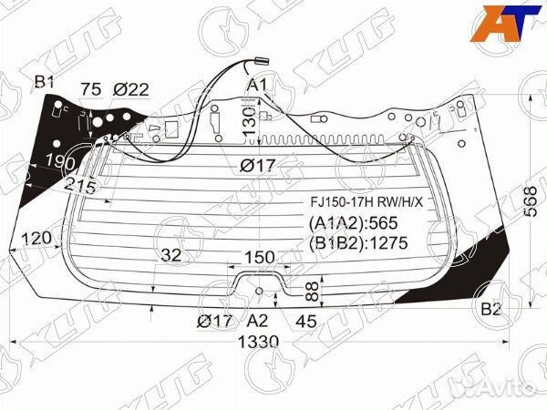 Стекло заднее toyota land cruiser prado 150